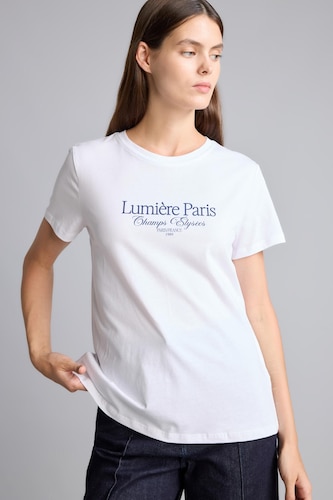 WOMAN White 100% Cotton Relax Fit Slogan Printed Jersey T-Shirt