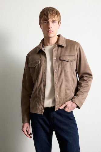 Men Brown Slim Fit Jacket