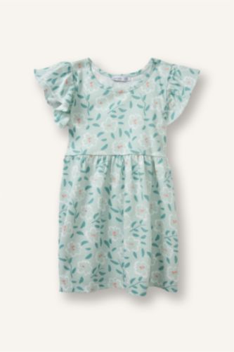 Kız Bebek Mint Desenli Elbise Kız Bebek