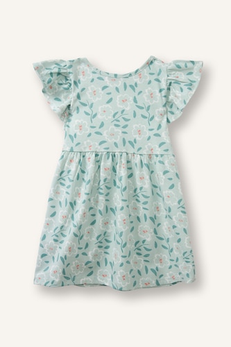 Baby Girl Printed Strappy Knitted Dress