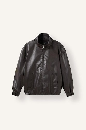 Balloon Fit Faux Leather Jacket