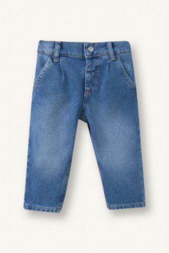 BABY GIRL Blue Baby Girl 100% Cotton Baggy Fit Cotton Trousers