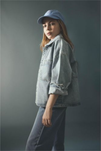 Kız Çocuk - Genç Kız Açık Yeşil Jean Ceket Kız Çocuk