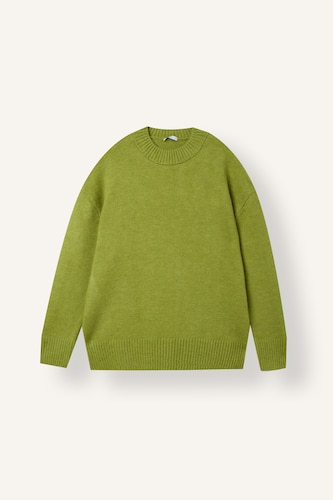 Pull oversize vert clair à col rond