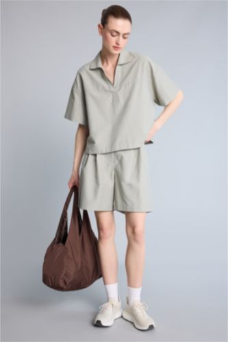 Women Light Khaki Standard Fit Linen