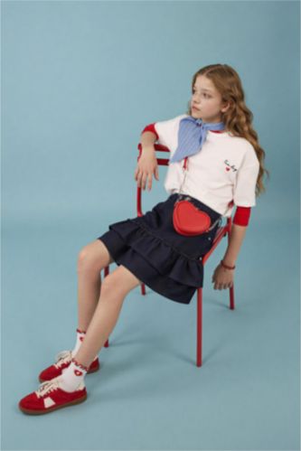 Kız Çocuk - Genç Kız Mavi Jean Etek Kız Çocuk