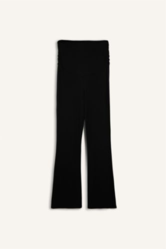 Kadın Siyah Regular Fıt İspanyol Paça Hamile Altı