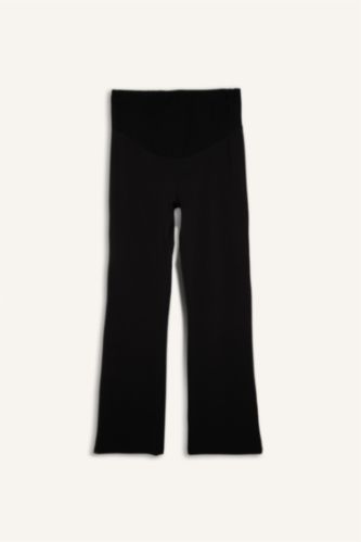 Kadın Siyah Regular Fıt İspanyol Paça Hamile Altı