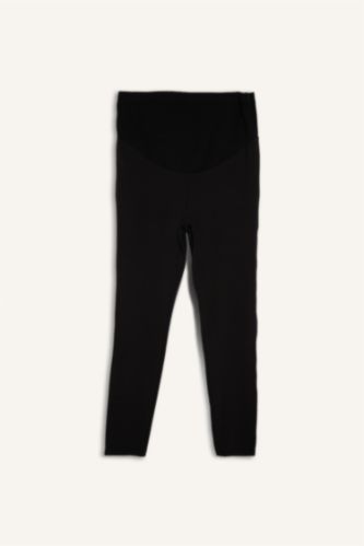 Kadın Siyah Regular Fıt Dar Paça Hamile Altı