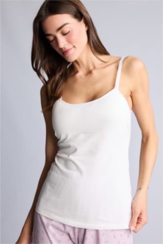 Kadın Kırık Beyaz Regular Fıt Emzirme Atleti