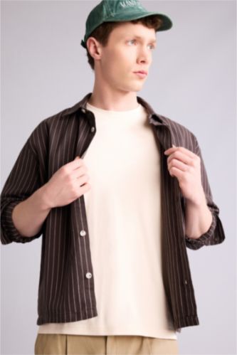 Erkek Kahve Overshırt Gömlek Ceket