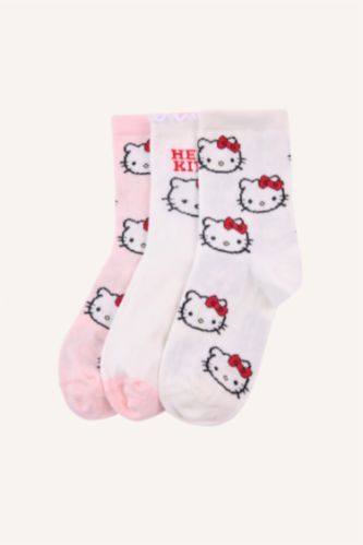 Young Girls - Teen Girls Karma Girl Hello Kitty Licensed 3 piece Long sock