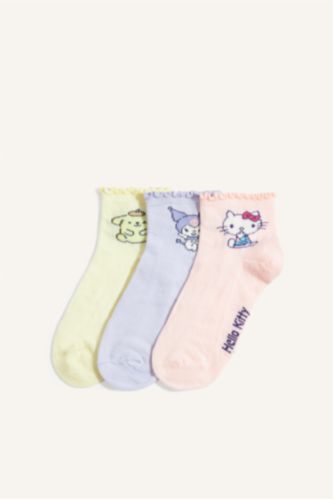 Young Girls - Teen Girls Karma Girl Hello Kitty Licensed 3 piece Short Socks