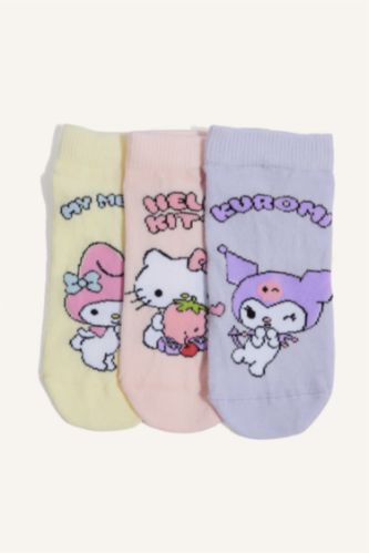 Young Girls - Teen Girls Karma Girl Hello Kitty Licensed 3 piece Short Socks