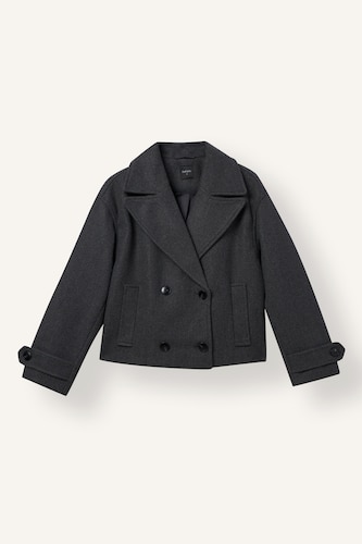Regular Fit Cropped Wool-Blend Coat