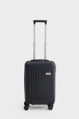 Kadın Siyah Küçük Unisex Sert Kapaklı Çekçekli Küçük Valiz