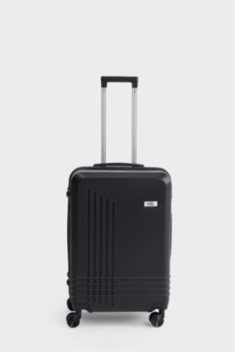 Kadın Siyah Orta Unisex Sert Kapaklı Çekçekli Küçük Valiz