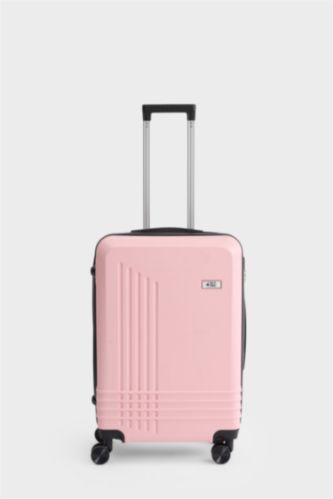 Kadın Açık Pembe Orta Unisex Sert Kapaklı Çekçekli Küçük Valiz