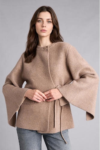 WOMAN Beige Relax Fit Knitwear Cardigan