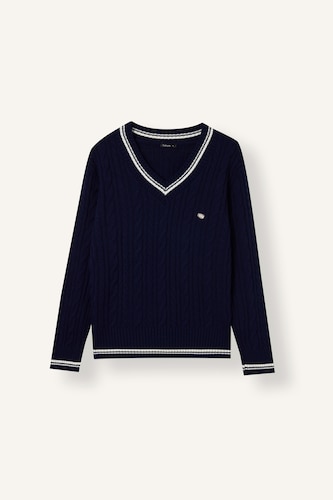 Pull en tricot à col V Coupe régulière