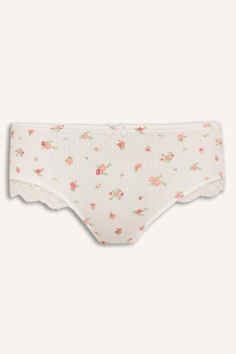 Woman Lace Detail Slip Panty