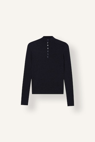 Fitted Düğmeli Yarım Balıkçı Basic Kazak