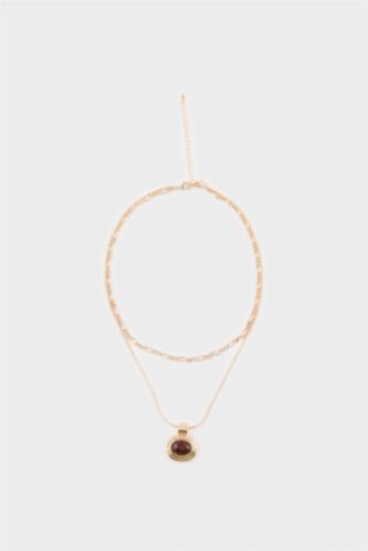 Kadın Açık Kahve Kadın 2'li Kolye