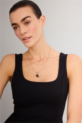 Kadın Açık Kahve Kadın 2'li Kolye