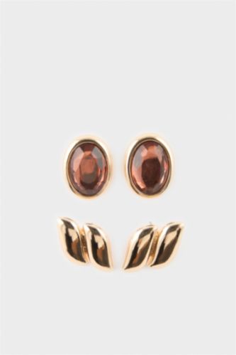 Kadın Açık Kahve Kadın 2'li Küpe