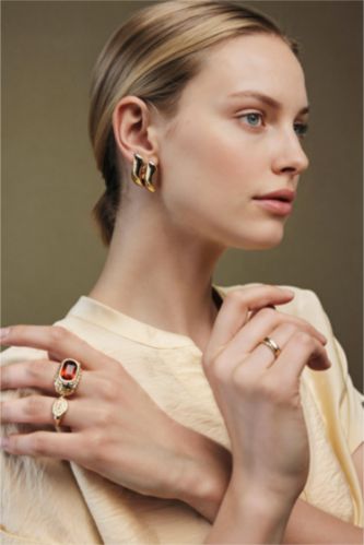 Kadın Açık Kahve Kadın 2'li Küpe