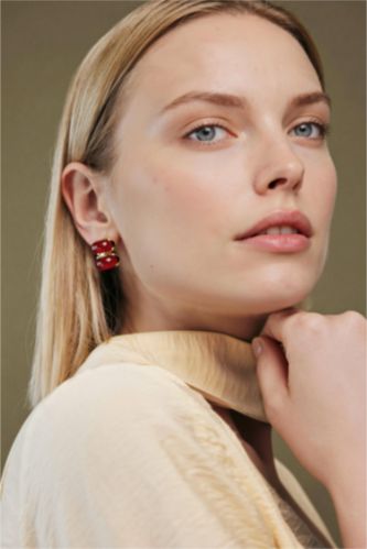 Kadın Açık Kahve Kadın Küpe