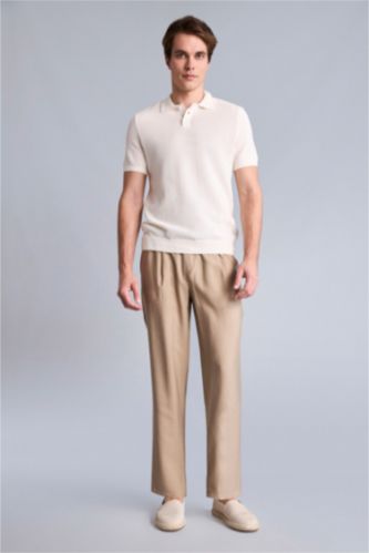 رجال بيج Relax Fit Trousers