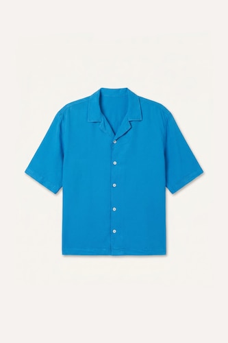 Boxy Fit Apache Neck Sensual Short Sleeve Shirt