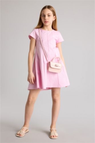 Kız Çocuk - Genç Kız Pembe Twıll Elbise Kız Çocuk