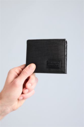 Men Black Man Faux Leather Wallets