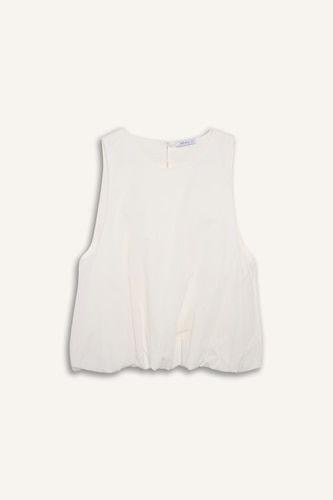 Afra x Defacto Balloon Fit Crew Neck Sleeveless Blouse