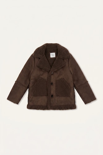 Baby Girls Brown Baby Girl V-Neck Puffer Jacket