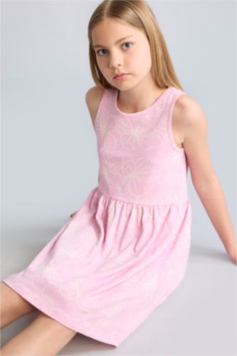 Young Girls - Teen Girls Pink Regular Fit Sleeveless Knitted Dress