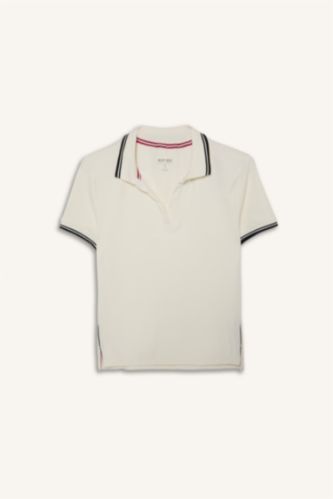 WOMAN Ecru Standard Fit Sports Polo T-Shirt