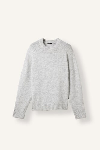 Oversize Bisiklet Yaka Yün Basic Kazak