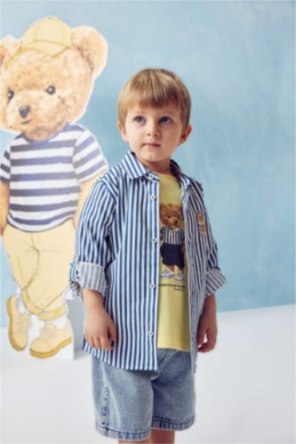 BABY BOY NAVY Regular Fit Poplin Long Sleeve Shirt