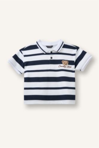Erkek Bebek Beyaz %100 Pamuk Polo Tişört Erkek Bebek