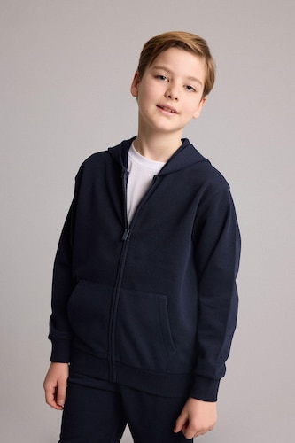 Young Boys - Teen Boys NAVY Boy Zip-Up with Pockets Hooded Sweatshirt