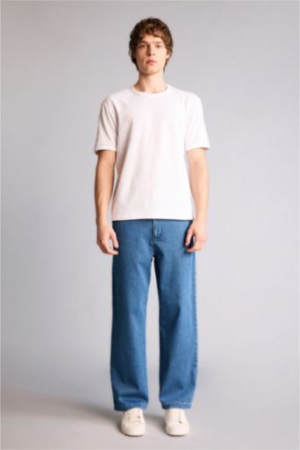 Man Blue Wide Leg Trousers