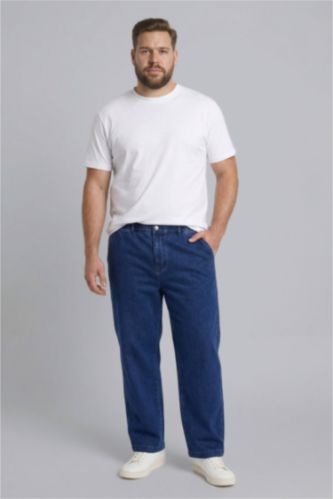 Erkek Mavi Wıde Leg Pantolon