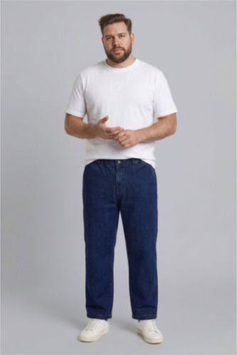 Erkek Koyu Mavi Wıde Leg Pantolon