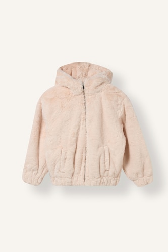 Girl Faux Fur Zip Up Plush Jacket