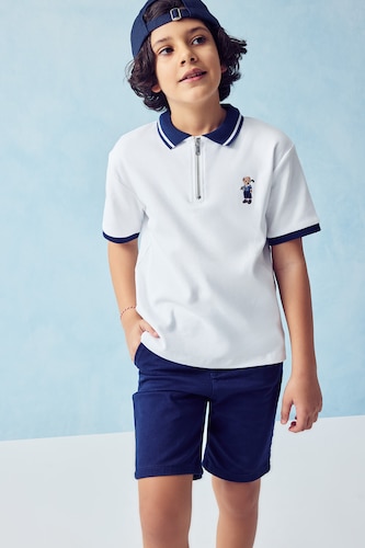 Young Boys - Teen Boys White Boy Regular Fit Short Sleeve Polo T-Shirt