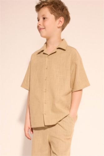 BOYS & TEENS Beige Boy 100% Cotton Shirt