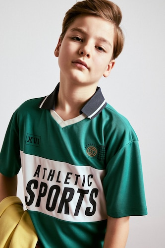 Young Boys - Teen Boys Green Boy Oversize Apache Collar Polo T-Shirt